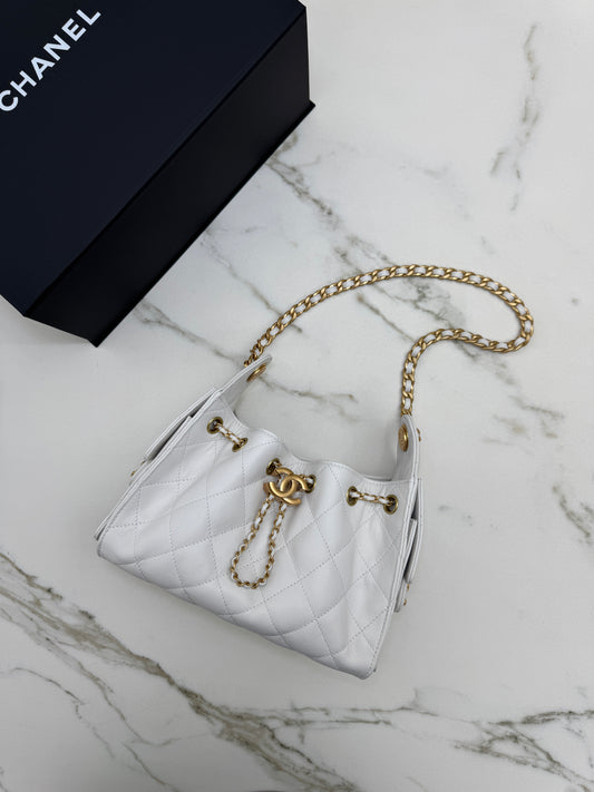 CHANEL Mini 25 Bag 白色荔枝皮