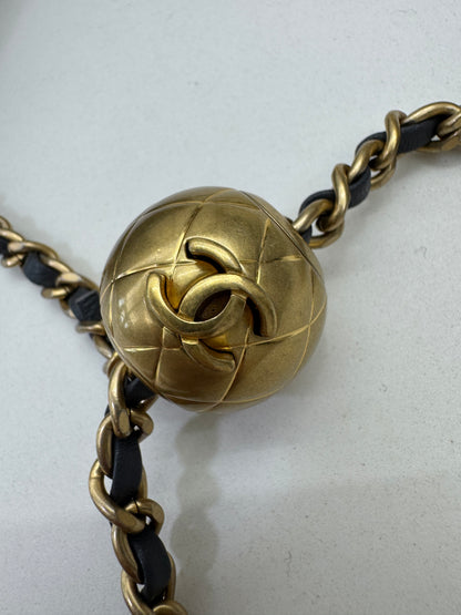 CHANEL 金球 Mini CF20 石墨灰 深灰羊皮