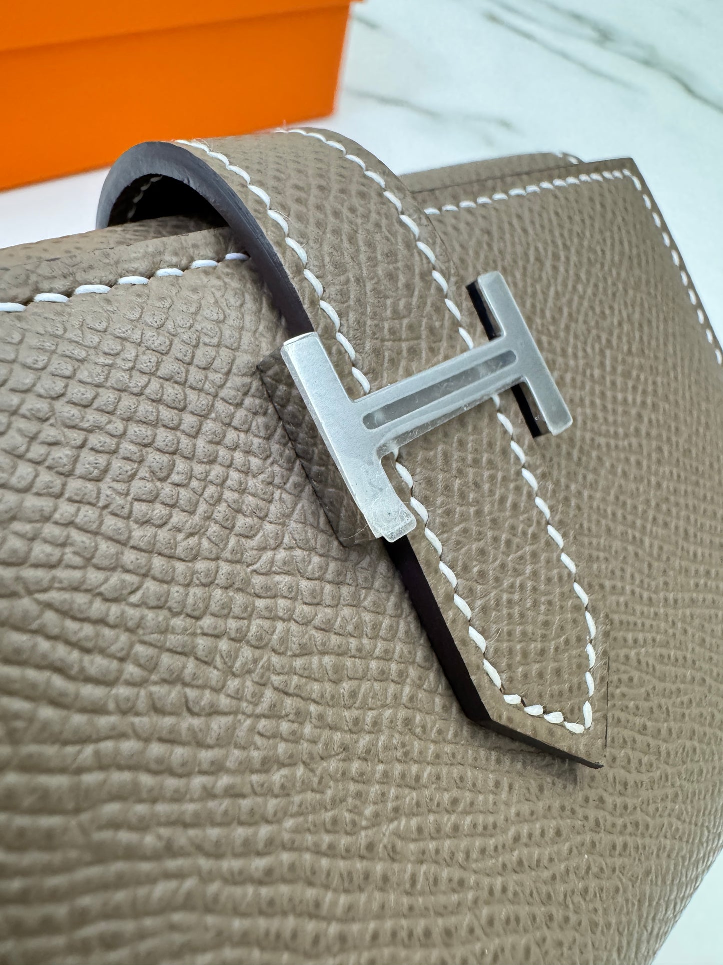 HERMES Bearn Wallet 三摺錢包 大象灰銀扣