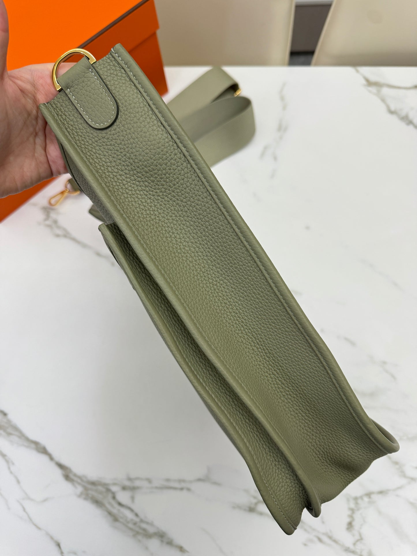 HERMES Evelyne 33 鼠尾草綠金扣 Q1 Sauge GHW