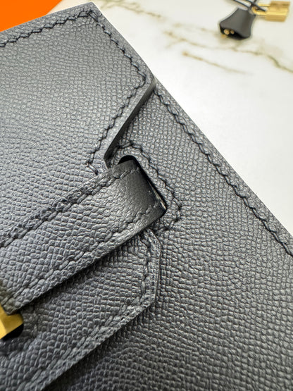 HERMES Birkin 25 黑色 Madame 拉絲金扣 89 Noir Sellier