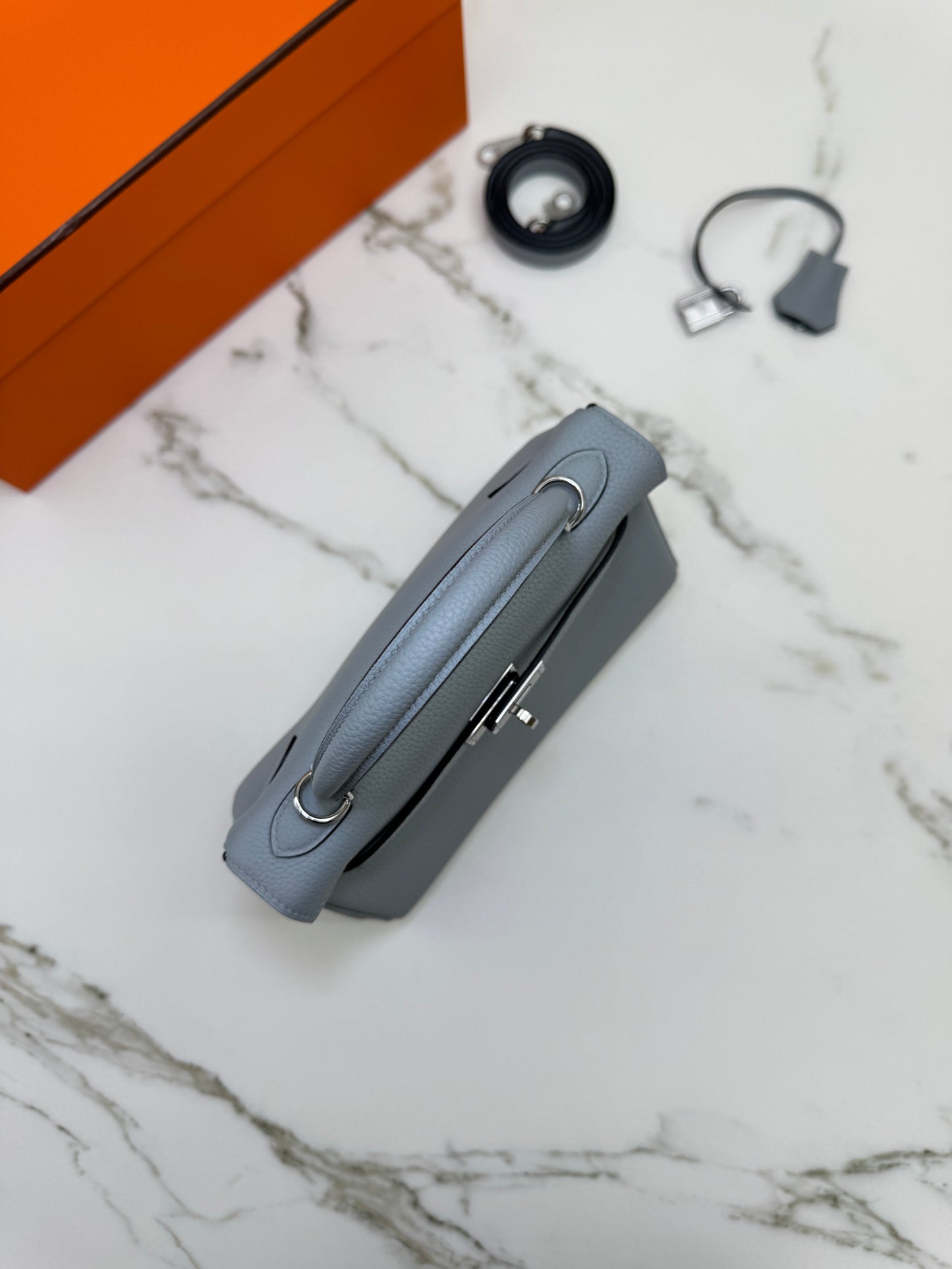HERMES Kelly 25 Togo內縫 木偶灰銀扣 Gris Pantin PHW