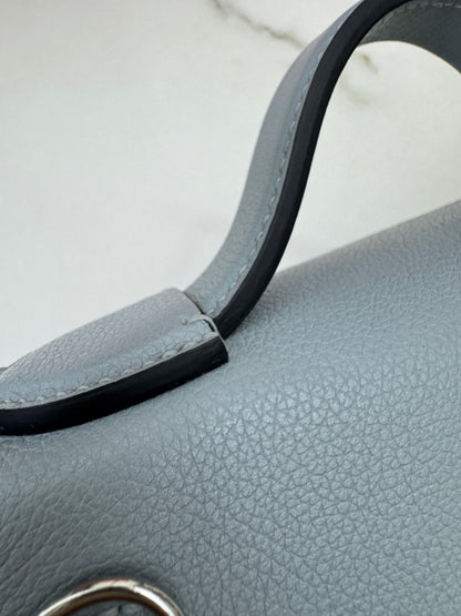 HERMES Mini 2424 木偶灰銀扣 Evercolor Gris Platin PHW