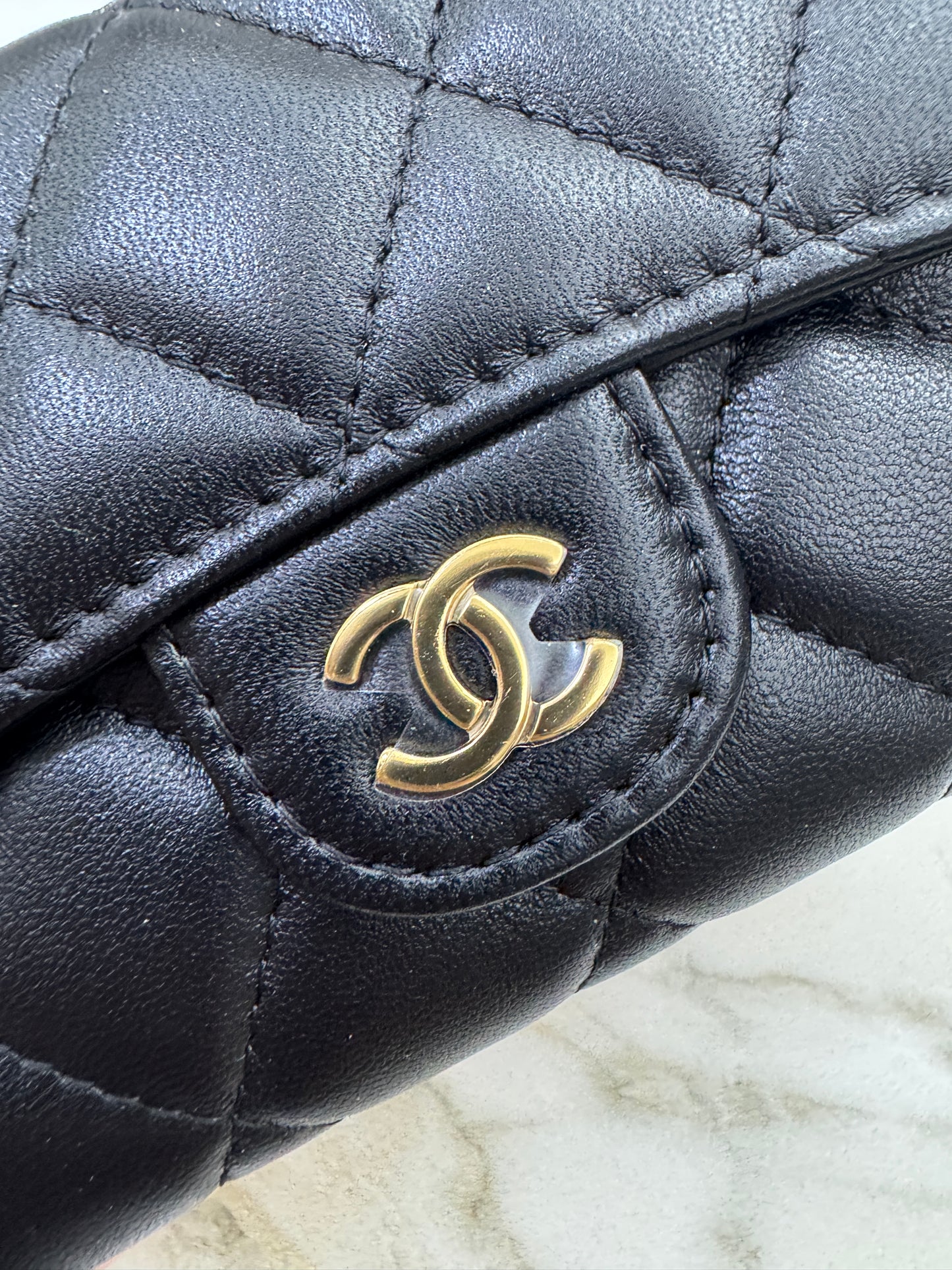 CHANEL CF Cardholder 羊皮黑金