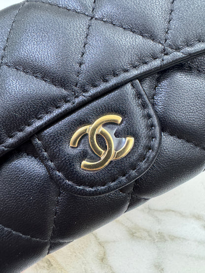 CHANEL CF Cardholder 羊皮黑金
