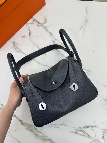 HERMES Lindy 26 石板灰銀扣 85 Ardoise TC PHW