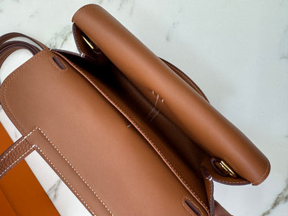 HERMES Halzan 25 金棕色金扣 TC Gold GHW