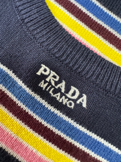 PRADA 彩色條紋針織背心