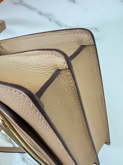 HERMES Roulis 19 奶茶色淺金扣 Chai Evercolor PBHW