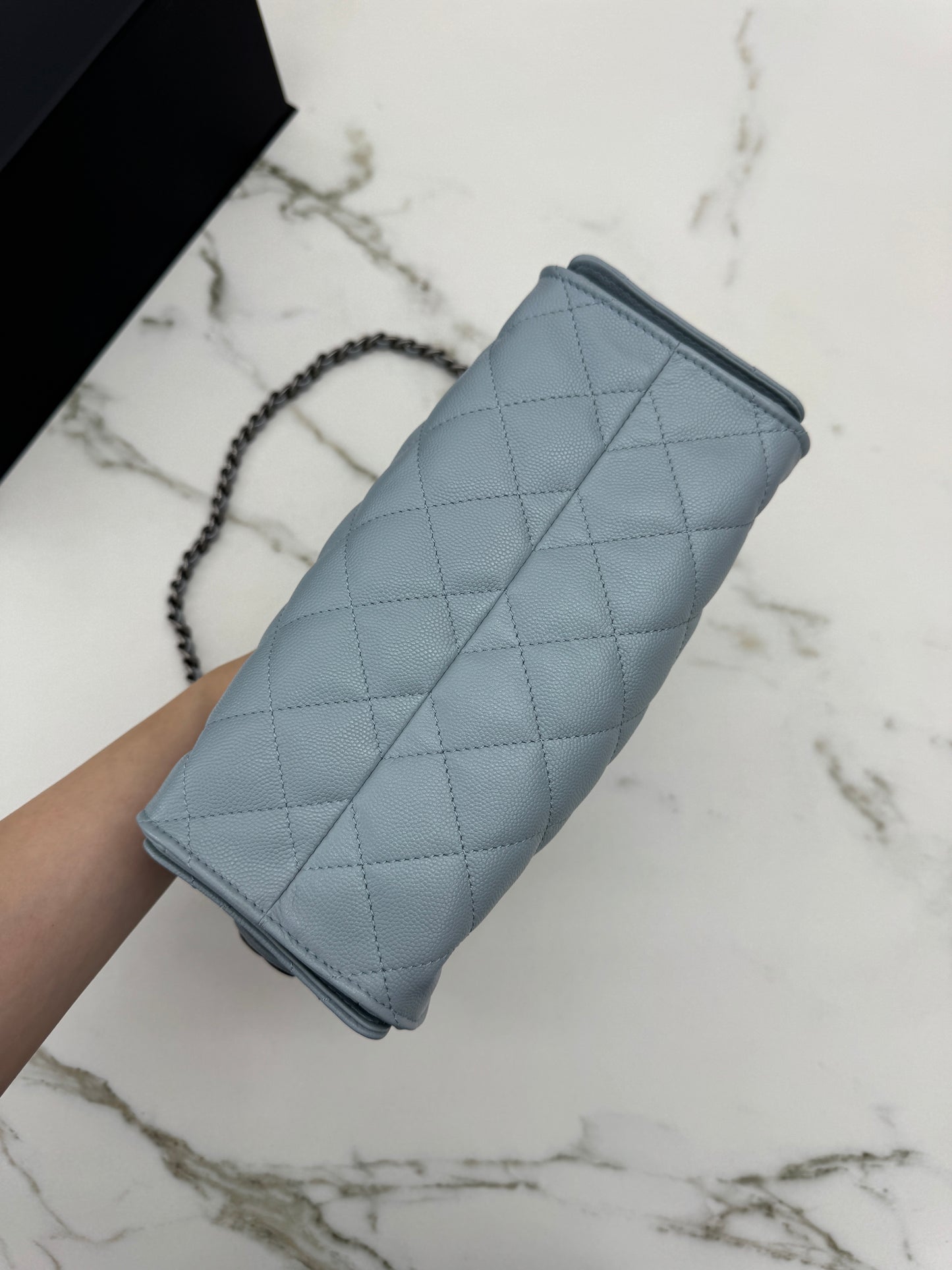 CHANEL Mini 25 Bag 霧霾藍銀扣