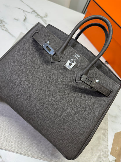 HERMES Birkin 25 錫器灰 銀扣 Togo 8F Etain PHW