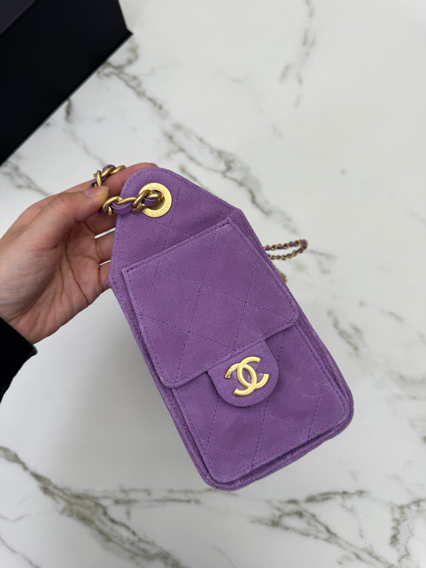 CHANEL Mini 25 Bag 紫色麂皮