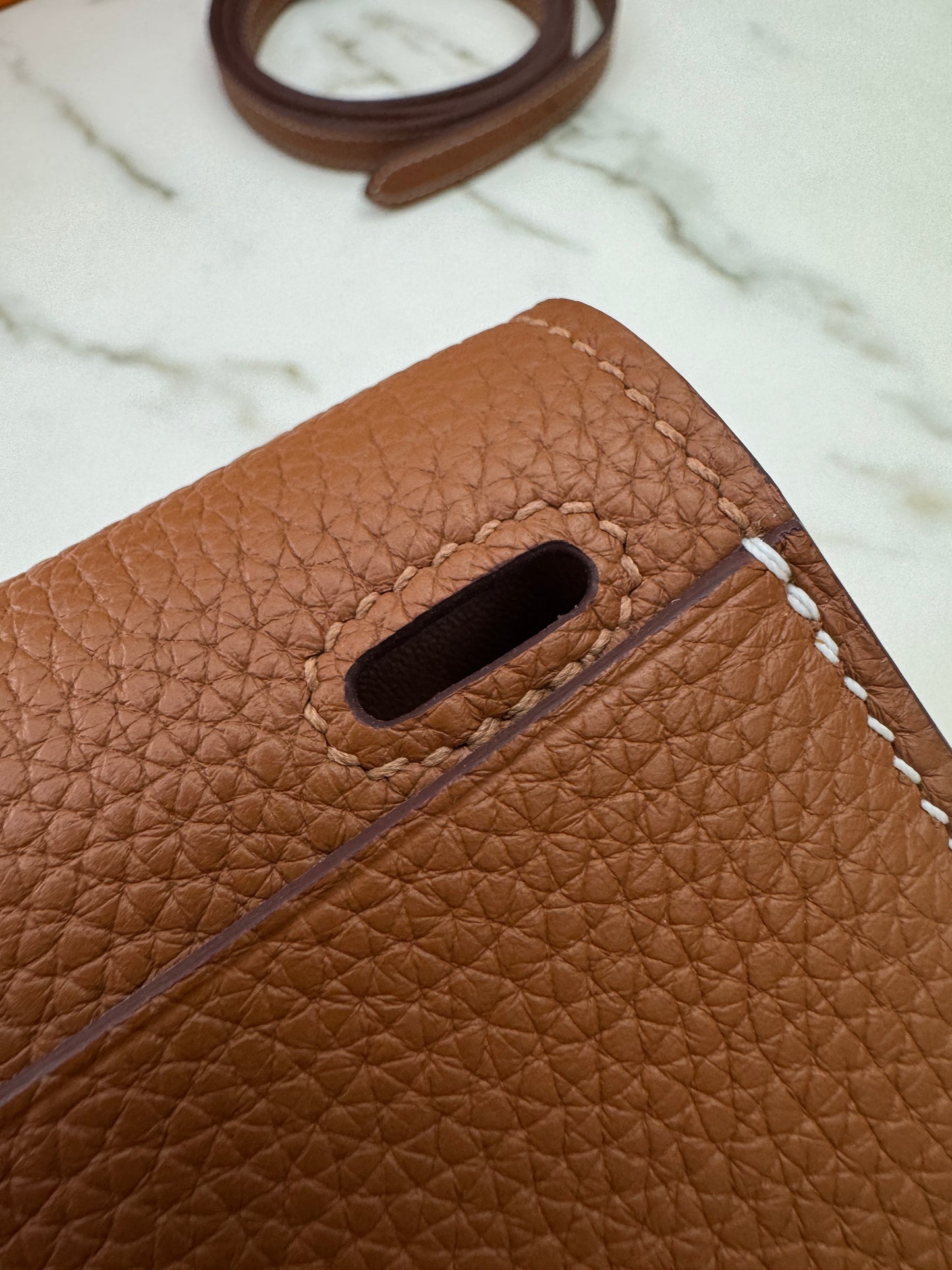 HERMES Halzan 25 金棕色金扣 TC Gold GHW