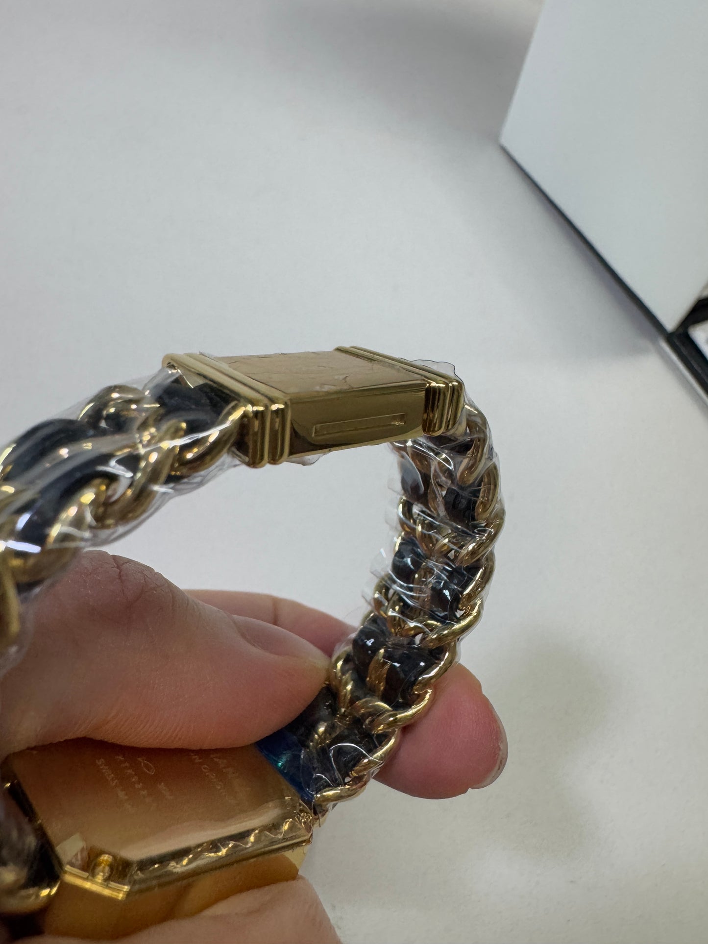 CHANEL Premier 小方糖黑金手錶