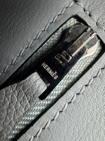 HERMES Mini 2424 木偶灰銀扣 Evercolor Gris Platin PHW