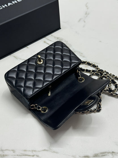 CHANEL CF20 羊皮 黑色淡金扣