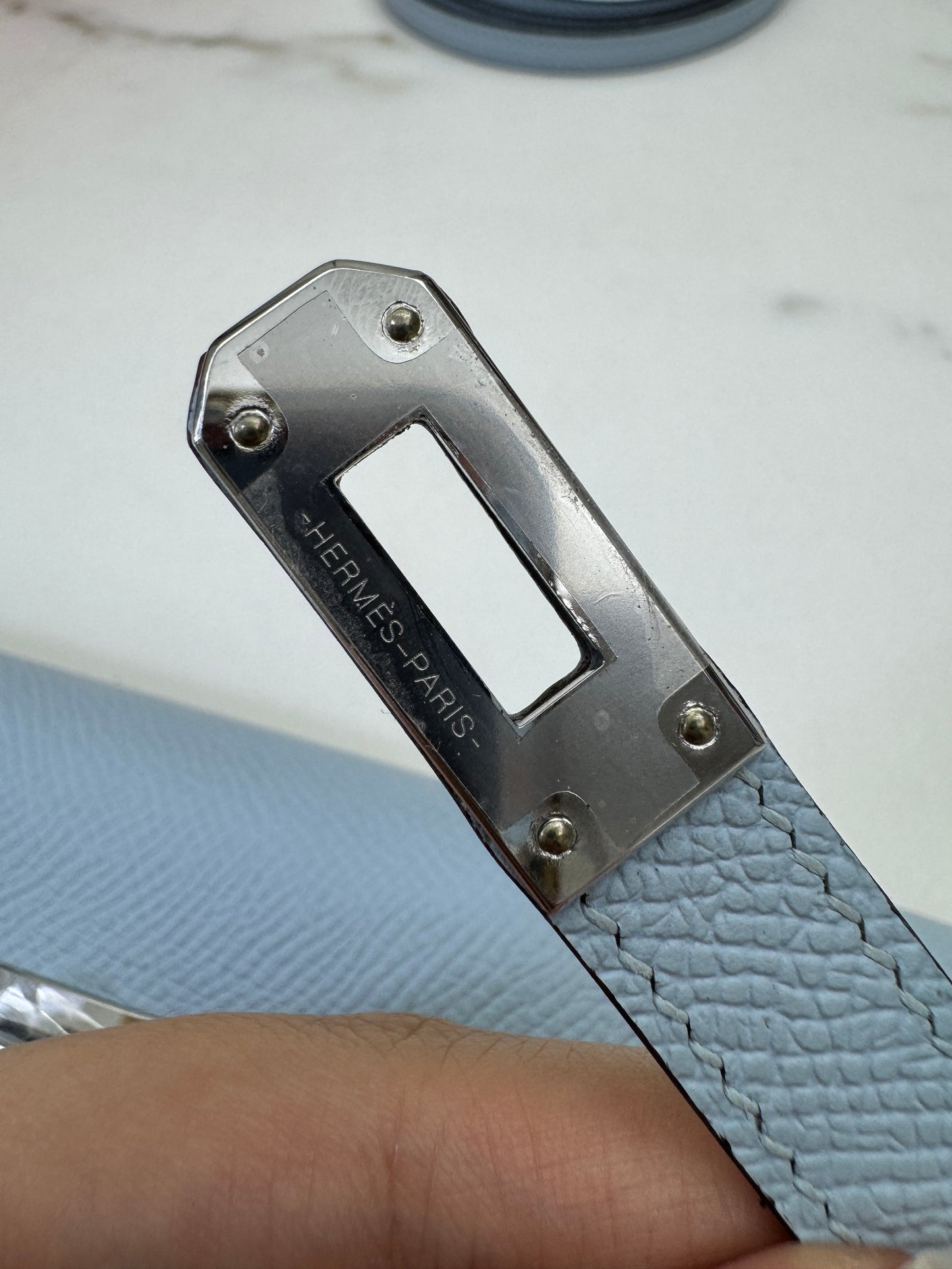 HERMES Kelly to-go 聖杯藍 08 Blue Pale Epsom PHW