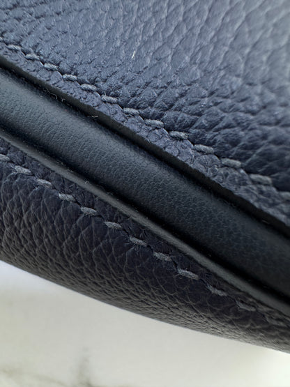 HERMES Mini 2424 午夜藍金扣 Evercolor 2Z Bleu Nuit GHW