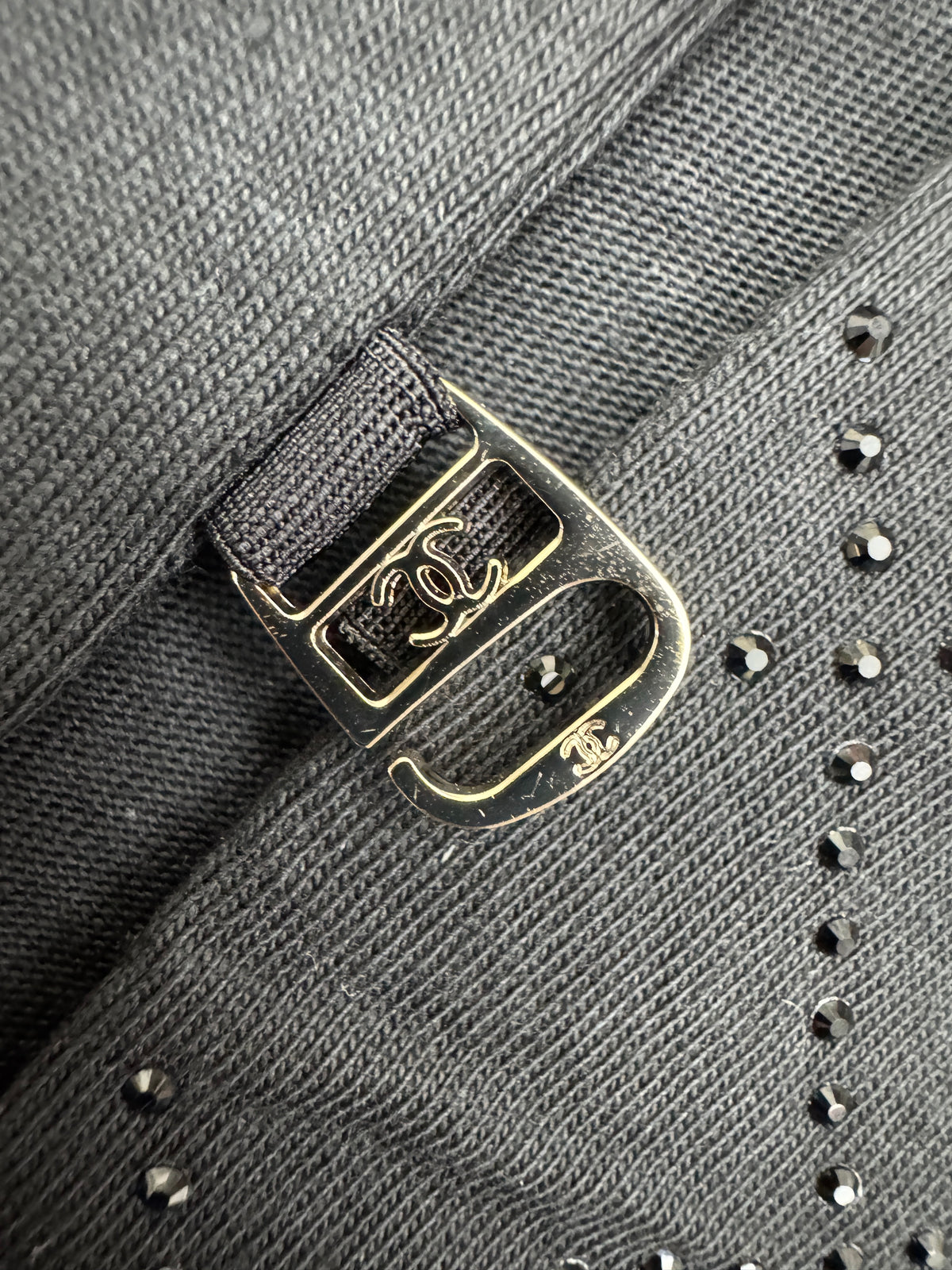 CHANEL 25S 燙鑽短袖Tee 黑色