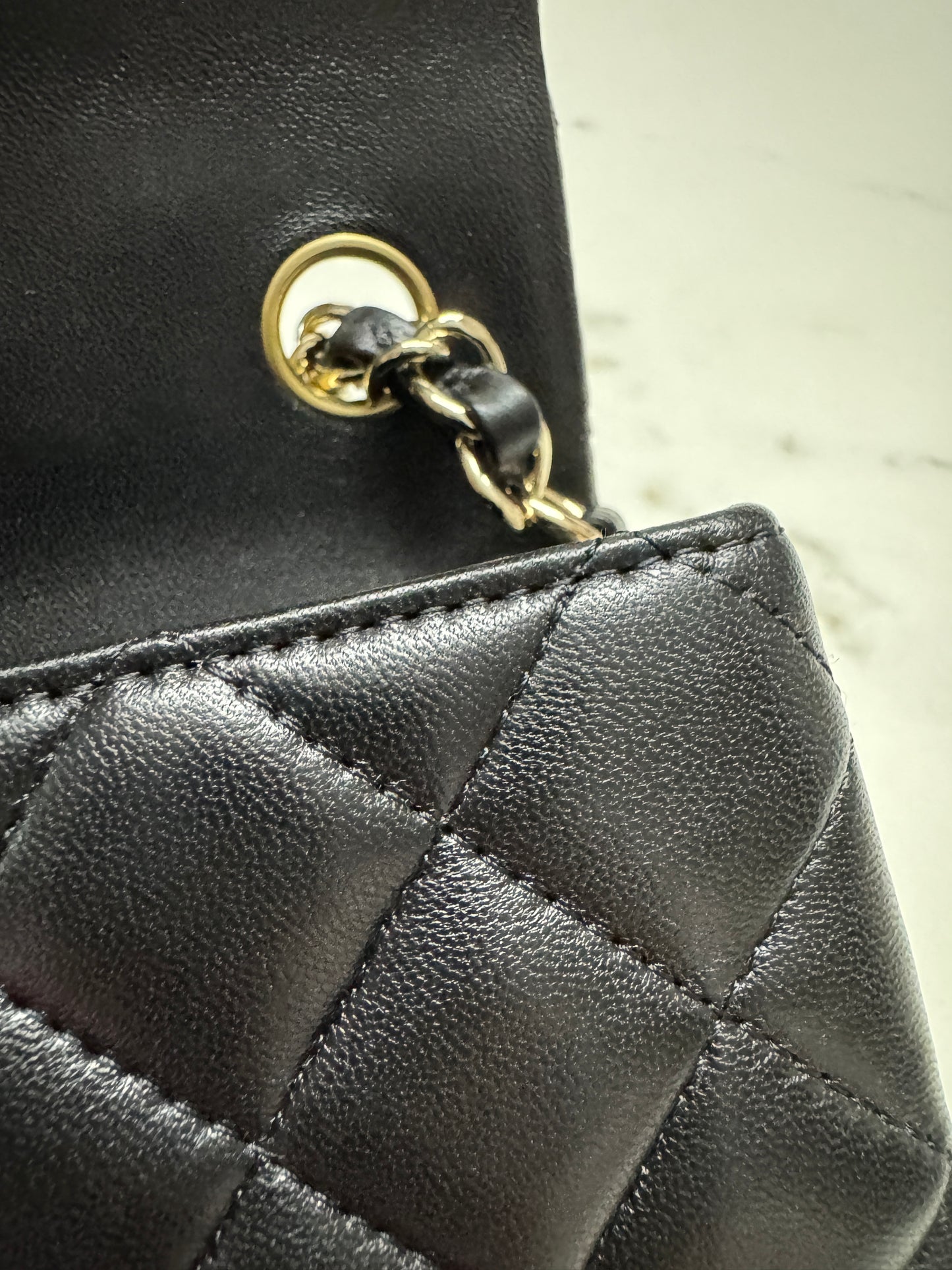 CHANEL CF20 羊皮 黑色淡金扣