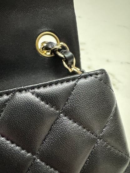 CHANEL CF20 羊皮 黑色淡金扣