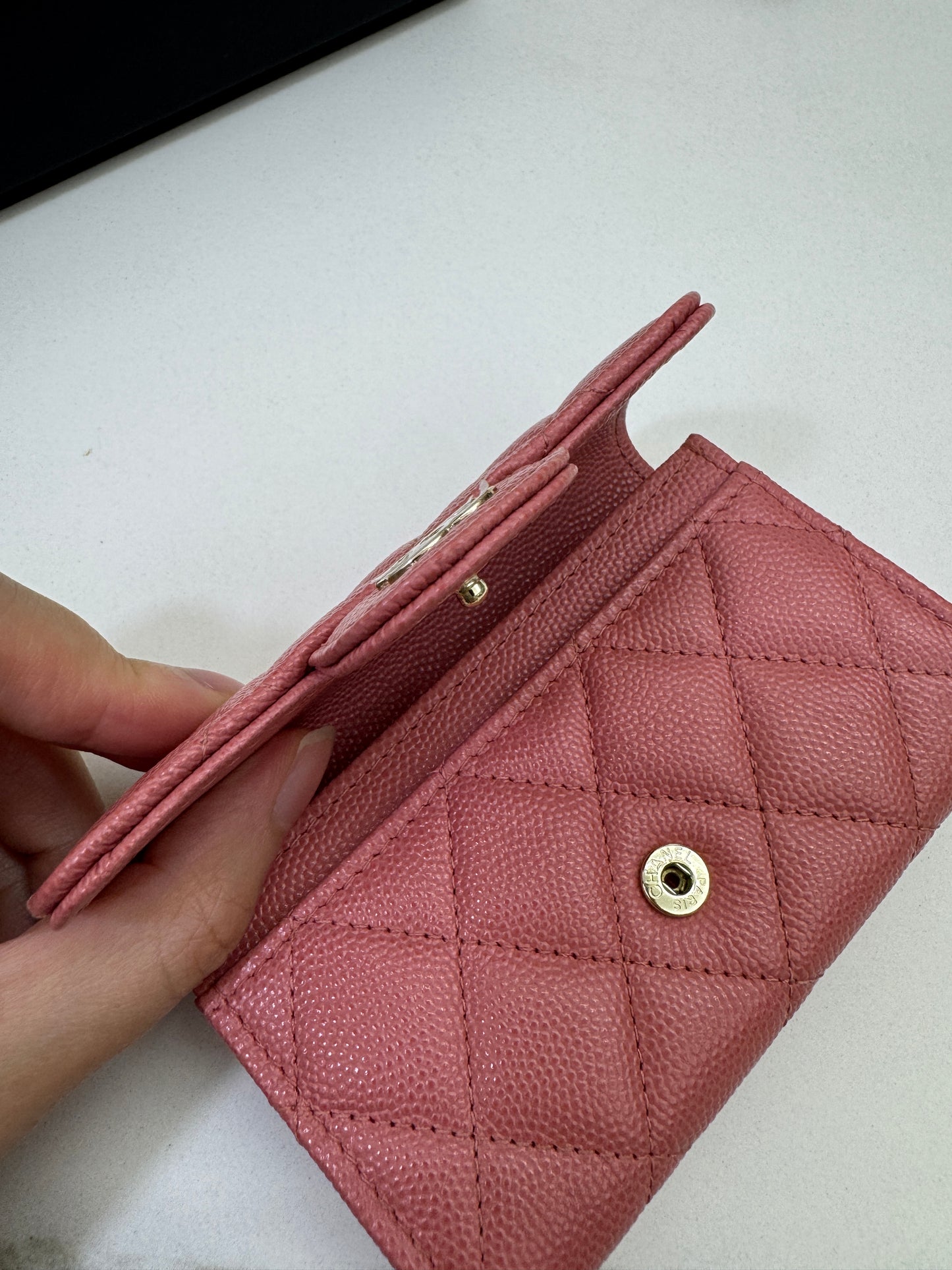CHANEL CF Cardholder 珊瑚粉 牛皮