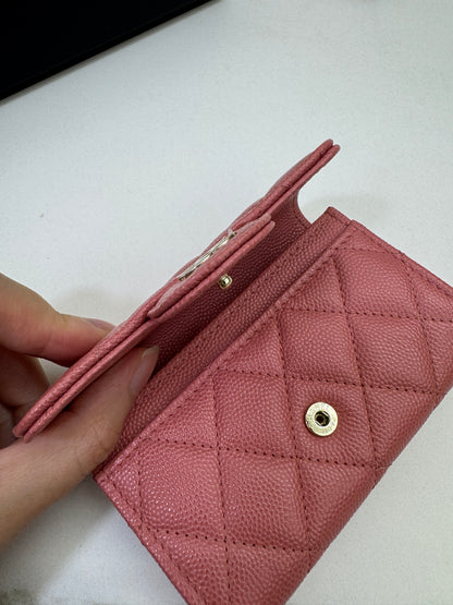 CHANEL CF Cardholder 珊瑚粉 牛皮