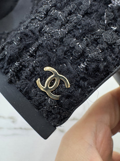 CHANEL 25A粗毛呢 Slingback