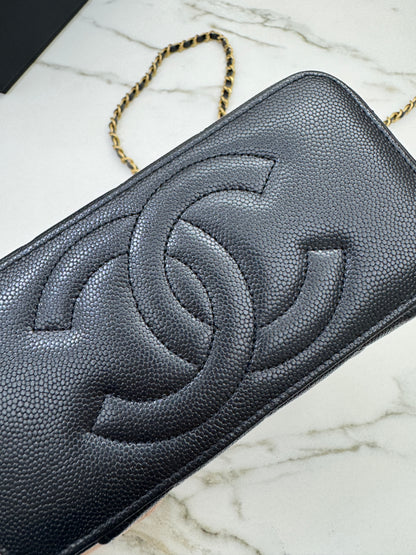 CHANEL 24S 調節扣 珠光黑長盒子