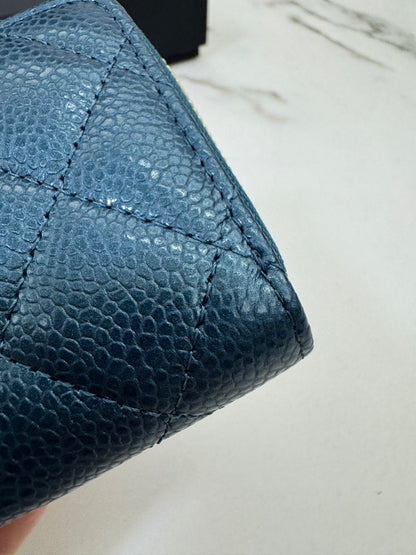 CHANEL 18S珠光藍 拉鏈零錢包 Iridescent Blue Coin Purse【Limited Edition】