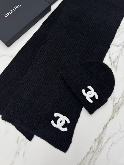 CHANEL Beanie & Scarf 糯米條針織冷帽 圍巾