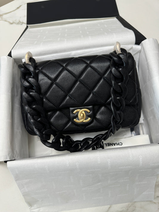 CHANEL 24P粗皮鏈hobo Jennie同款