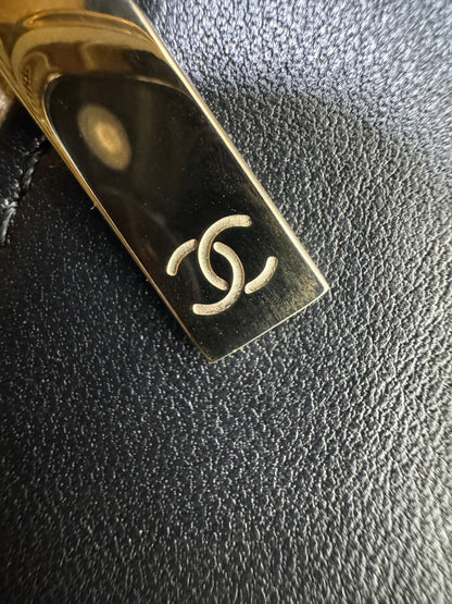CHANEL 25K亮面淺金球 Mini CF20 Pearl Crush