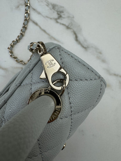 CHANEL Mini Cocohandle 霧霾藍/冰川藍 Cloud Blue