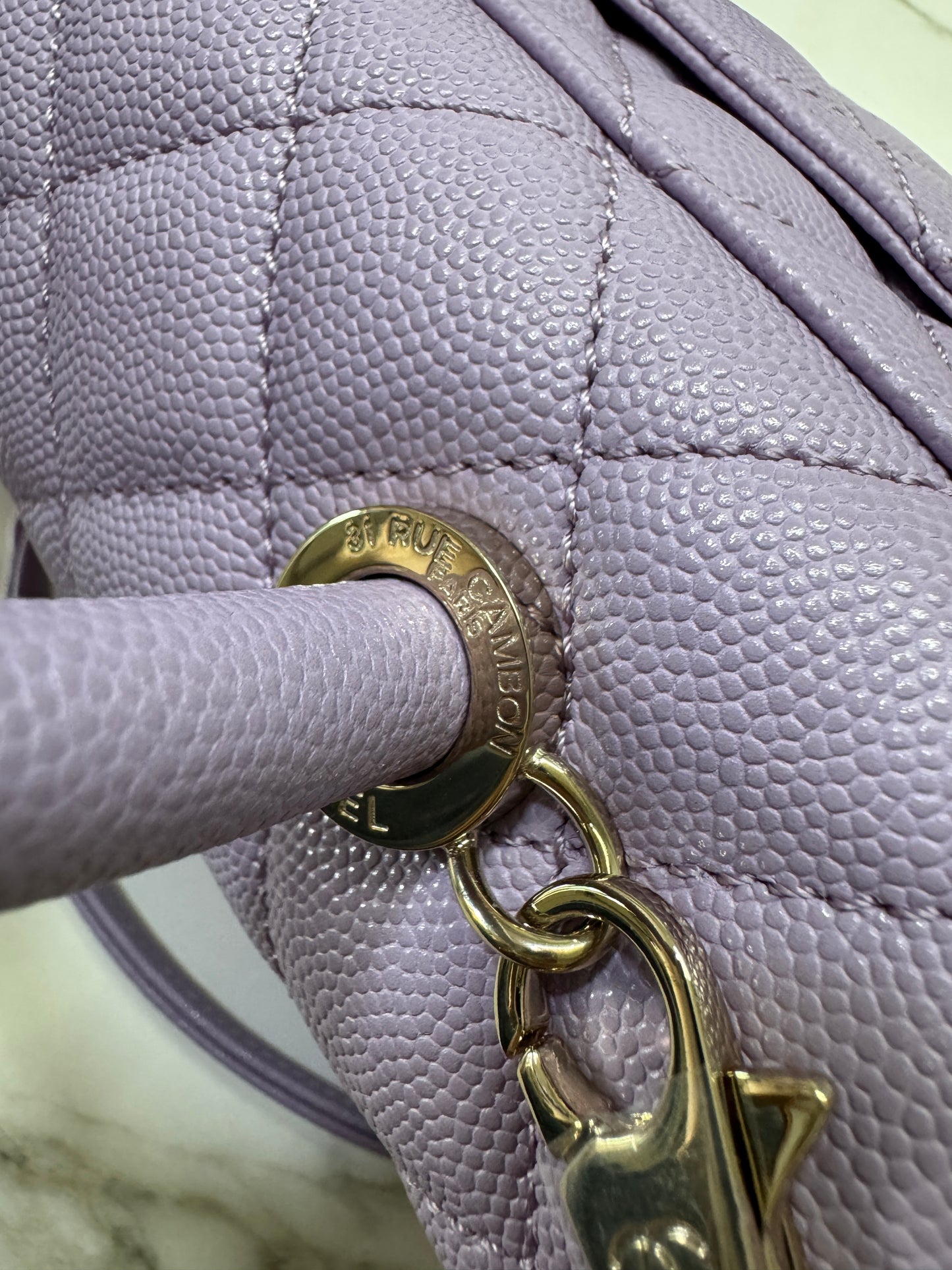 CHANEL Coco Handle 24P紫色 Small
