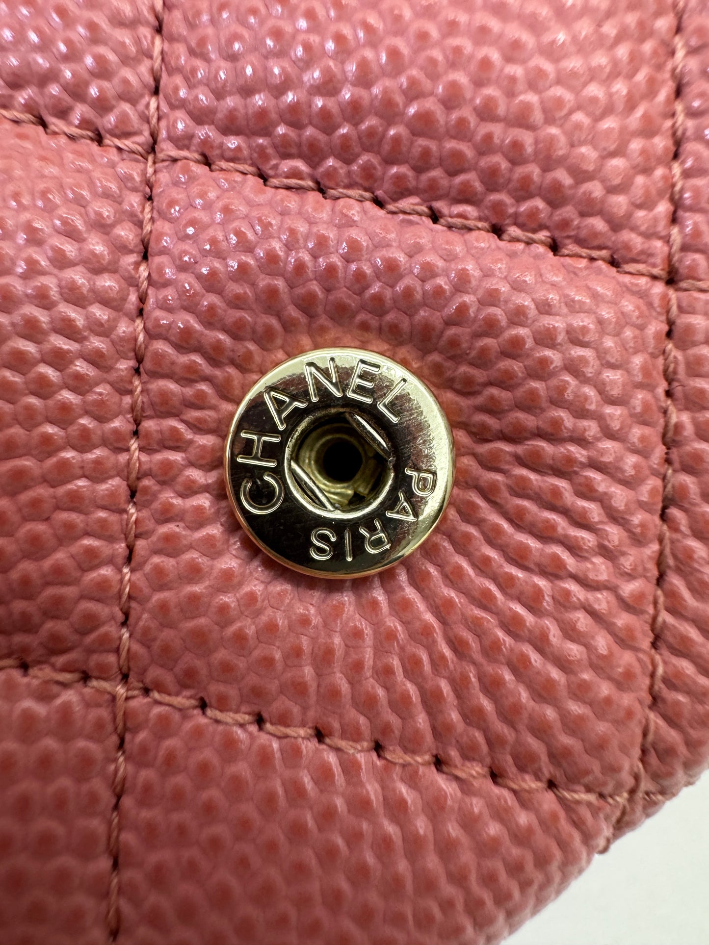 CHANEL CF Cardholder 珊瑚粉 牛皮