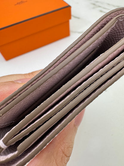 HERMES Bearn Wallet 三摺錢包 夢幻紫銀扣 Epsom Mauve Pale PHW