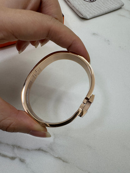 HERMES Clic H Bracelet 奶茶灰玫瑰金扣 Marron Glace Rose Gold