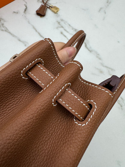 HERMES Birkin 25 金棕色金扣 Togo Gold GHW