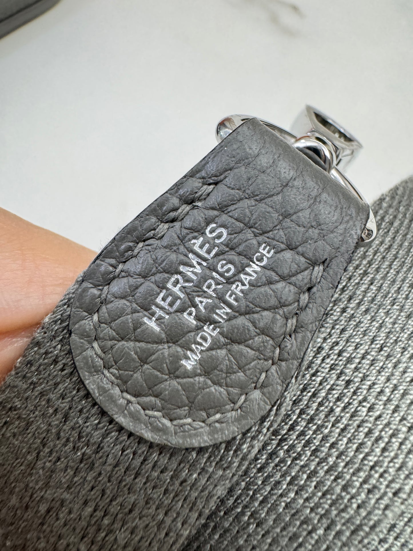 HERMES Mini Evelyne 積雨雲灰銀扣 Gris Meyer PHW