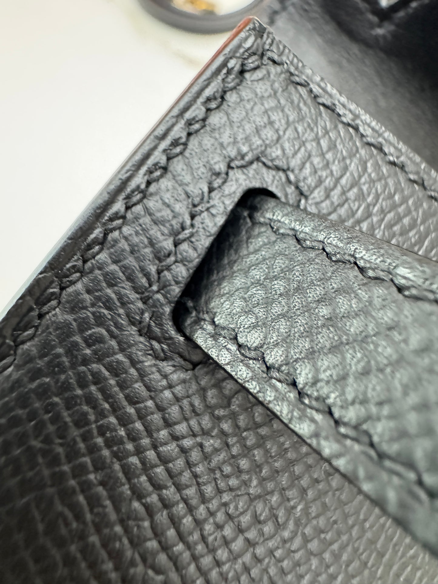 HERMES Mini Kelly II 黑金 Epsom Noir GHW