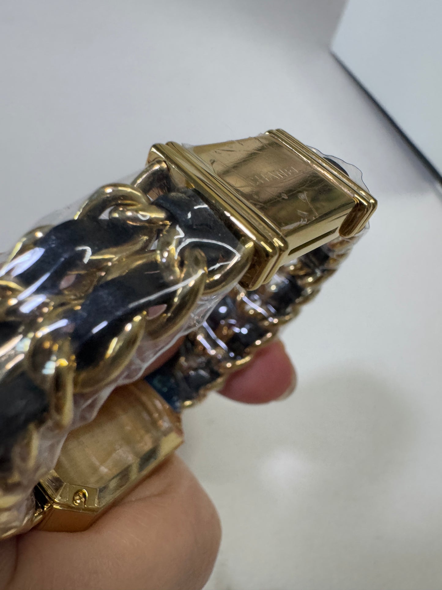 CHANEL Premier 小方糖黑金手錶