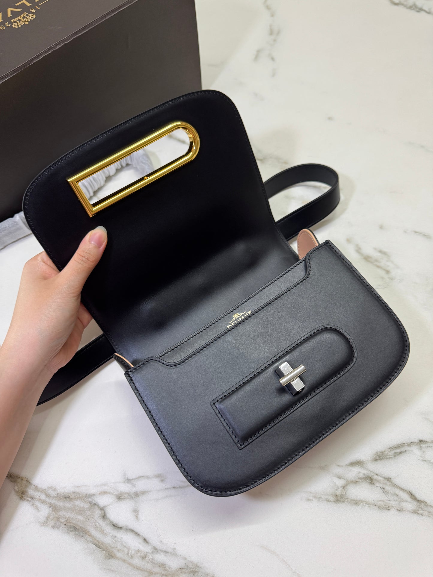 DELVAUX Lingot Shinny Calfskin