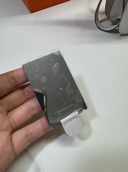 HERMES Mini Constance 奶灰色銀扣 Epsom M4 Gris Pale PHW