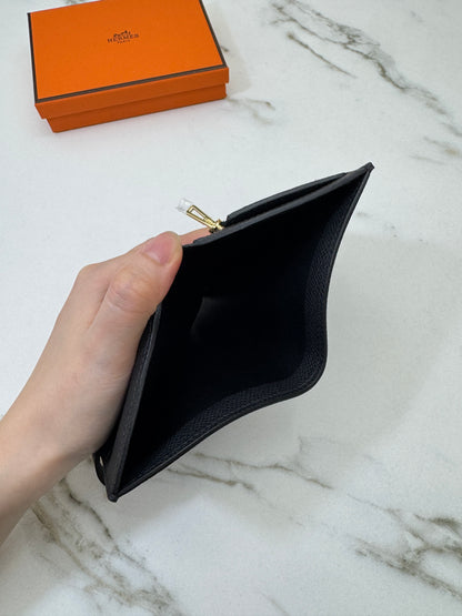 HERMES Bearn Compact Wallet 黑金 Epsom