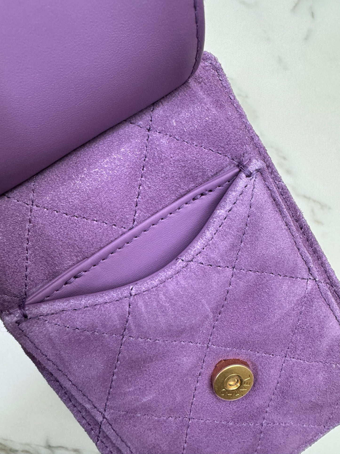 CHANEL Mini 25 Bag 紫色麂皮