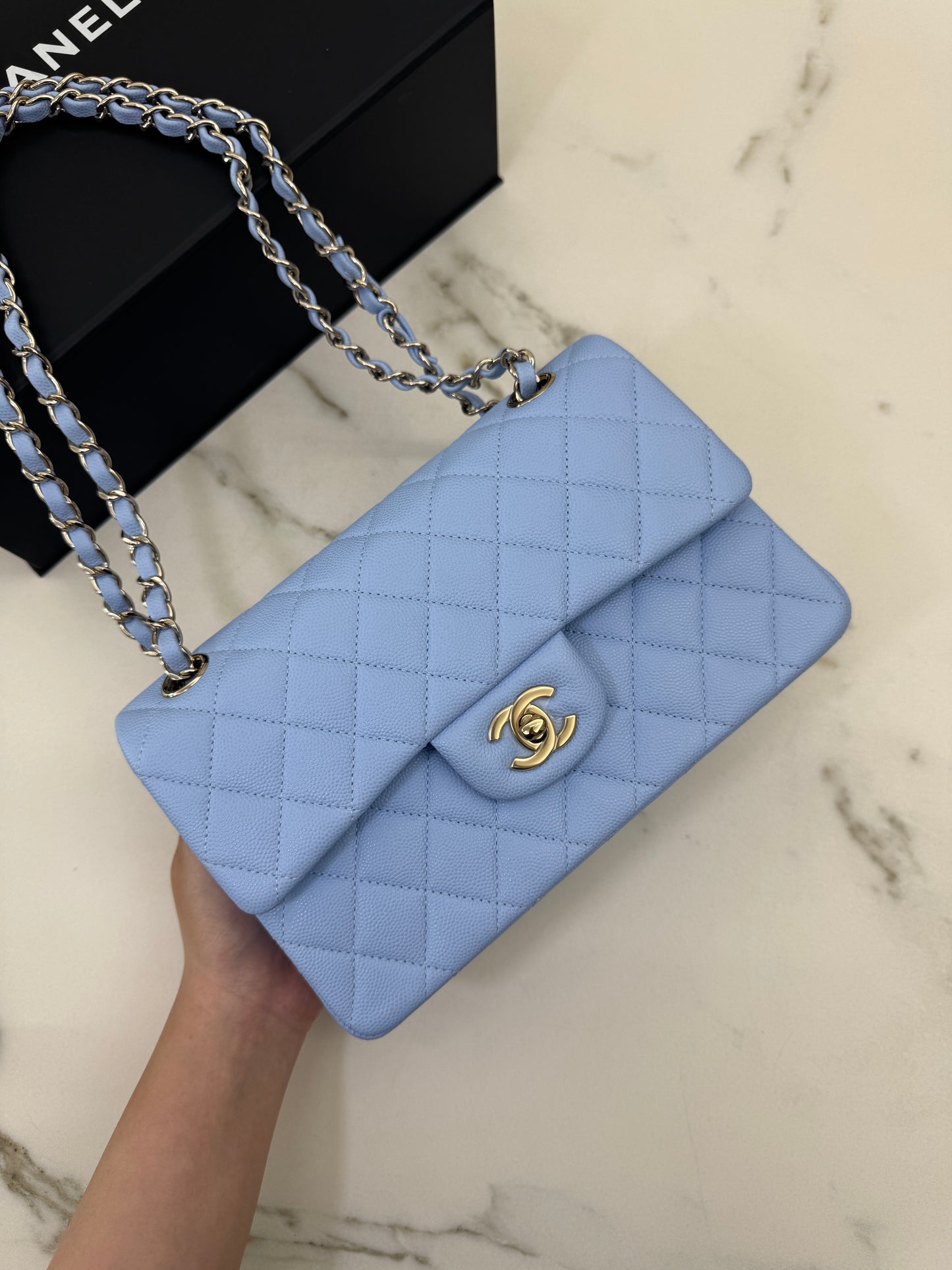 CHANEL CF23 Small 23P粉藍色