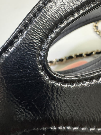 CHANEL 31Bag Nano 黑色油臘羊皮
