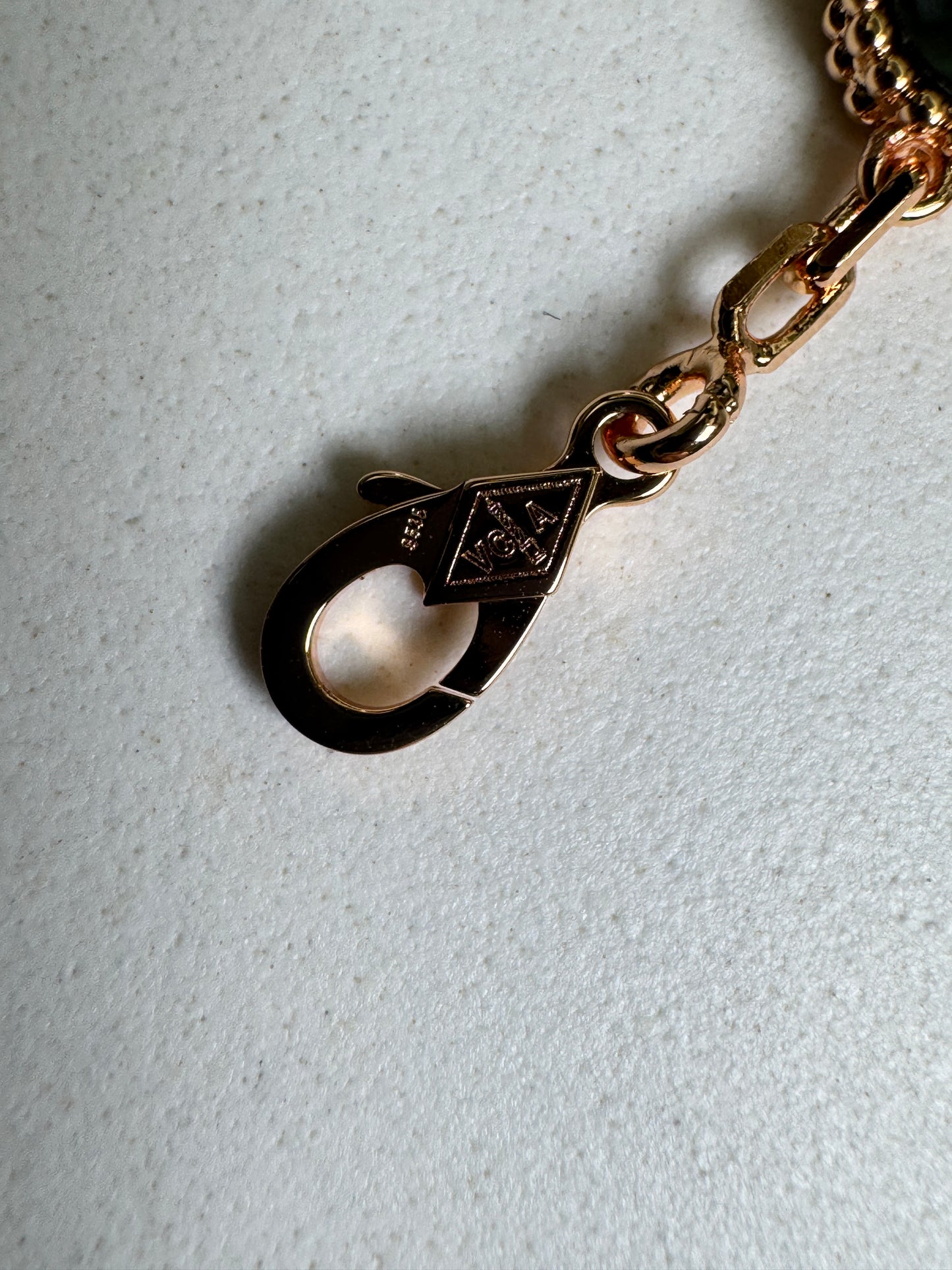 VCA Vintage Alhambra Bracelet 五花灰貝母拼鑽 玫瑰金手鏈