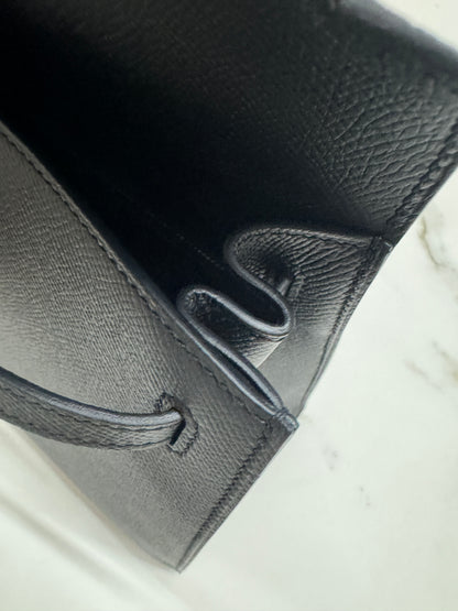 HERMES Kelly 25 黑銀 Epsom Noir